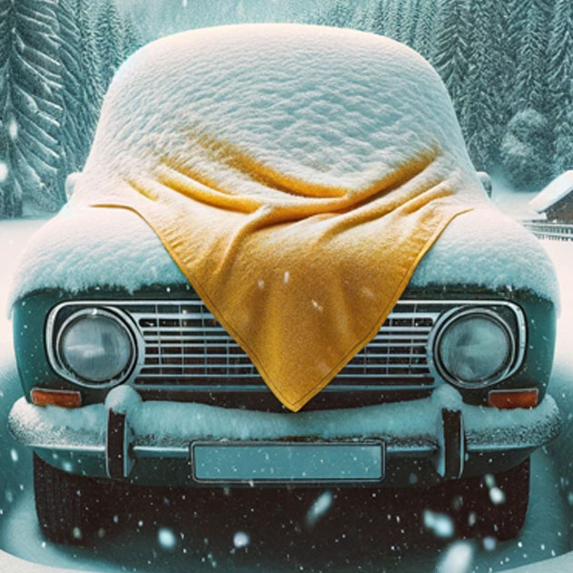 Putting a towel on windshield to prevent frost