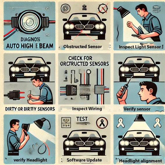 step to solve auto high beam problem